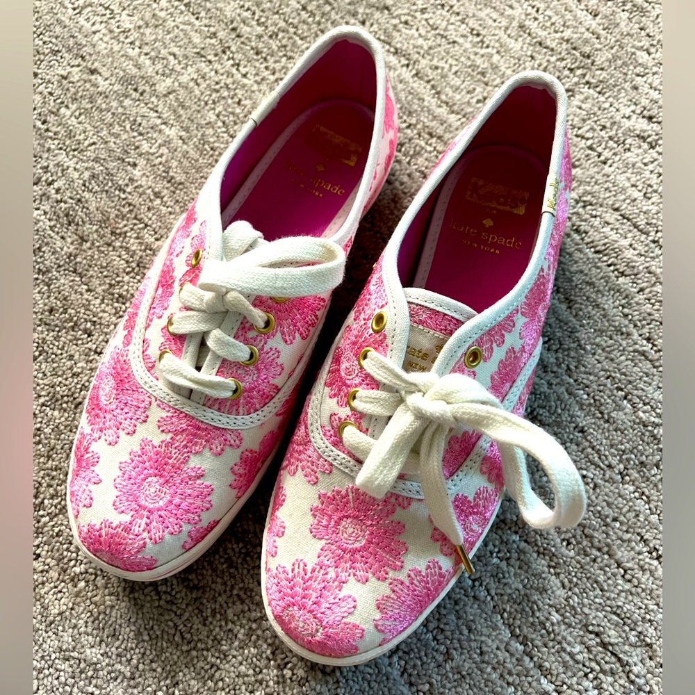 Kate Spade Pink Flower Sneakers